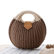 Load image into Gallery viewer, Bohemian Handwoven Round Shell Handbag