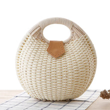 Load image into Gallery viewer, Bohemian Handwoven Round Shell Handbag