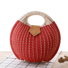 Load image into Gallery viewer, Bohemian Handwoven Round Shell Handbag