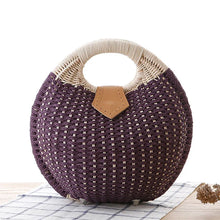 Load image into Gallery viewer, Bohemian Handwoven Round Shell Handbag