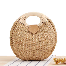Load image into Gallery viewer, Bohemian Handwoven Round Shell Handbag