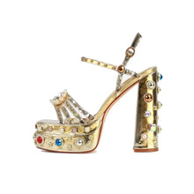 Load image into Gallery viewer, Dionne Single Buckle Rhinestone Heels