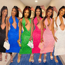 Load image into Gallery viewer, Diandra Low Cut Lace Wavy Dress