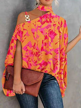 Load image into Gallery viewer, Metal Buckle Off The Shoulder Bats Wing Blouse