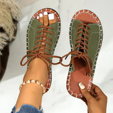 Load image into Gallery viewer, Lace Up Bohemian Sandals