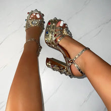 Load image into Gallery viewer, Dionne Single Buckle Rhinestone Heels