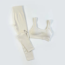 Load image into Gallery viewer, Seamless Ribbed High Waist Gym Set
