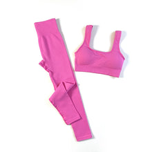 Load image into Gallery viewer, Seamless Ribbed High Waist Gym Set
