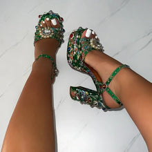 Load image into Gallery viewer, Dionne Single Buckle Rhinestone Heels
