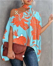 Load image into Gallery viewer, Metal Buckle Off The Shoulder Bats Wing Blouse