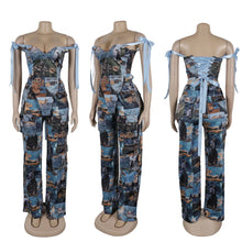 Load image into Gallery viewer, Oil Painting Two Piece Pants Set