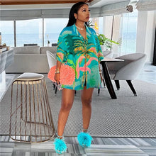 Load image into Gallery viewer, Beach Printed Turn-Down Collar Blouse