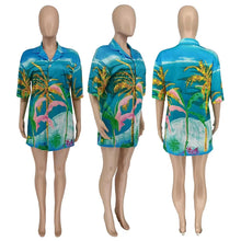 Load image into Gallery viewer, Beach Printed Turn-Down Collar Blouse