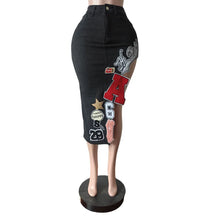 Load image into Gallery viewer, Asymmetrical Denim Designed Skirt