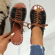 Load image into Gallery viewer, Lace Up Bohemian Sandals