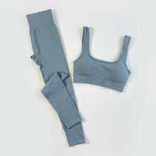Load image into Gallery viewer, Seamless Ribbed High Waist Gym Set