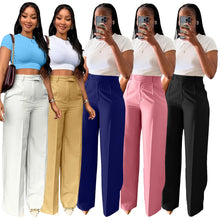 Load image into Gallery viewer, Casual High Waisted Wide Leg Pants