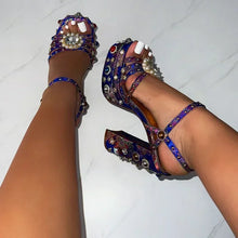 Load image into Gallery viewer, Dionne Single Buckle Rhinestone Heels