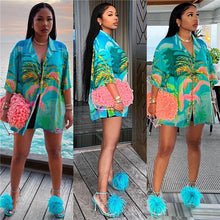 Load image into Gallery viewer, Beach Printed Turn-Down Collar Blouse