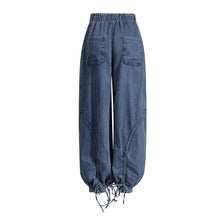 Load image into Gallery viewer, Denim Spliced Lace Up Jeans