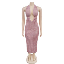 Load image into Gallery viewer, Diandra Low Cut Lace Wavy Dress