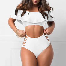 Load image into Gallery viewer, Sexy Off Shoulder Ruffled Bandage Two Piece Swim Set