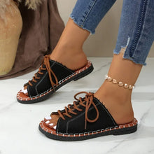 Load image into Gallery viewer, Lace Up Bohemian Sandals