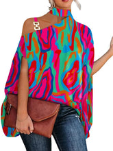 Load image into Gallery viewer, Metal Buckle Off The Shoulder Bats Wing Blouse