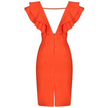 Load image into Gallery viewer, Ruffled Shoulder Bodycon Bandage Dress