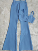 Load image into Gallery viewer, Solid Color Bandage Long Bell-Bottoms 2 Piece Set
