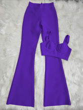 Load image into Gallery viewer, Solid Color Bandage Long Bell-Bottoms 2 Piece Set