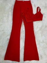 Load image into Gallery viewer, Solid Color Bandage Long Bell-Bottoms 2 Piece Set