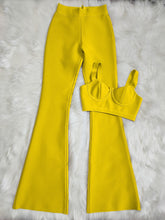 Load image into Gallery viewer, Solid Color Bandage Long Bell-Bottoms 2 Piece Set