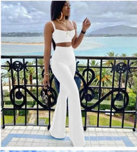 Load image into Gallery viewer, Solid Color Bandage Long Bell-Bottoms 2 Piece Set