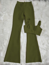 Load image into Gallery viewer, Solid Color Bandage Long Bell-Bottoms 2 Piece Set