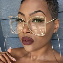 Load image into Gallery viewer, Half Frame Oversized Brand Designer Glasses
