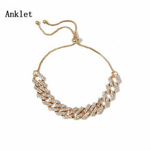 Load image into Gallery viewer, IngeSight.Z 4 Colors Charm Luxury Shiny Rhinestone Anklet Bracelet Adjustable Crystal Anklets On Foot Barefoot Sandals Jewelry
