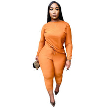 Load image into Gallery viewer, Plus Size Solid Color Long Sleeve Pants Set