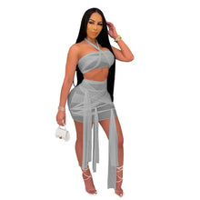 Load image into Gallery viewer, Viyonce Sheer Bandage Two Piece Skirt Set
