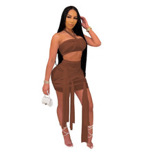 Load image into Gallery viewer, Viyonce Sheer Bandage Two Piece Skirt Set