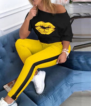 Load image into Gallery viewer, Two Piece Set Tracksuit Women Boat Anchor Print Plus Size 2 Piece Set crop top shorts Pants Femme Elastic Waist shorts for women