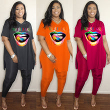 Load image into Gallery viewer, New Two Piece Plus Size Sets Women Summer Ovesized Casual Loose Pullover Top And Pants Set Plus Clothing Matching Set Outfits