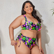 Load image into Gallery viewer, Plus Size  Side Tie High Waist Bikini
