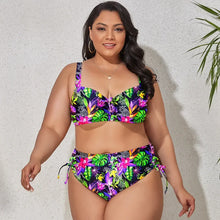 Load image into Gallery viewer, Plus Size  Side Tie High Waist Bikini
