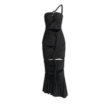 Load image into Gallery viewer, Giana Diagonal Collar Sleeveless High Waist Off Shoulder Temperament Dress

