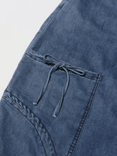 Load image into Gallery viewer, Denim Spliced Lace Up Jeans
