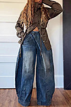 Load image into Gallery viewer, Women Loose Denim Jeans With Asymmetric Button
