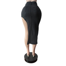 Load image into Gallery viewer, Asymmetrical Denim Designed Skirt
