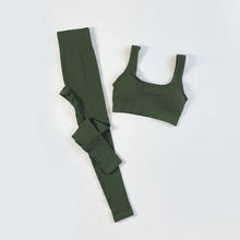 Load image into Gallery viewer, Seamless Ribbed High Waist Gym Set
