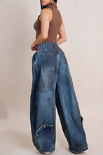 Load image into Gallery viewer, Women Loose Denim Jeans With Asymmetric Button
